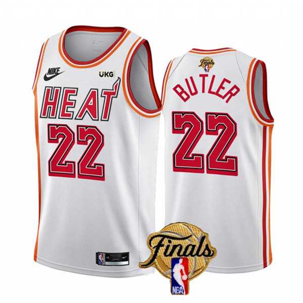 Men%27s Miami Heat #22 Jimmy Butler White 2023 Finals Classic Edition Stitched Basketball Jersey Dzhi